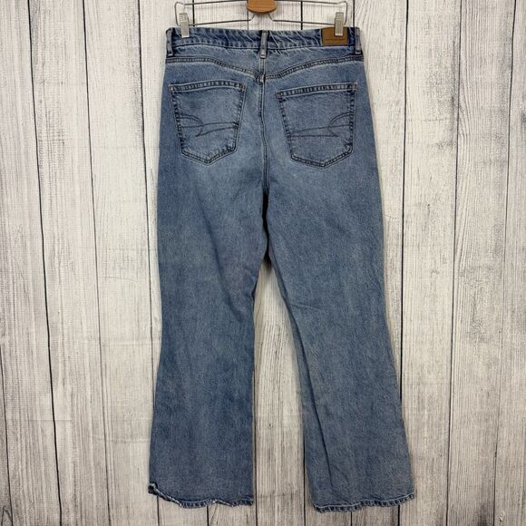 American Eagle Women's Size 12 Blue Curvy 90's Bootcut Denim Jeans Y2K Retro - Picture 3 of 8